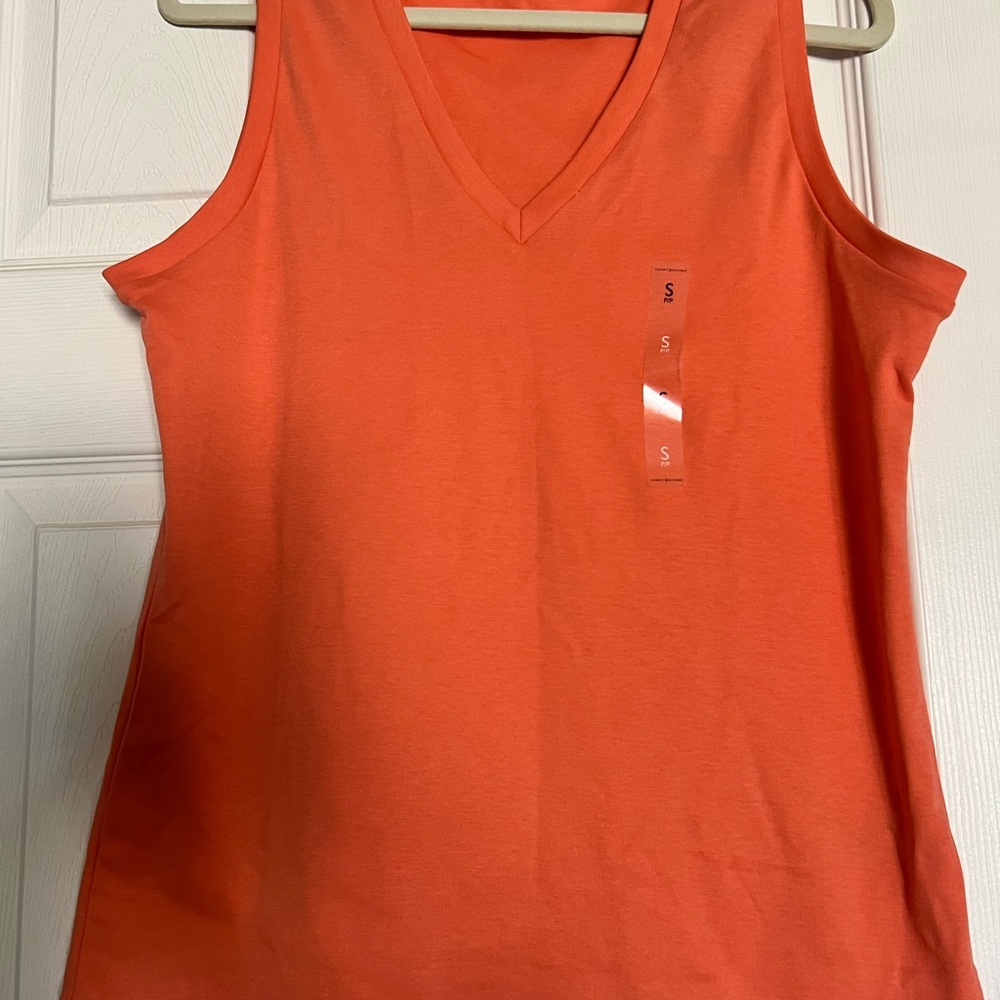 Tommy Hilfiger Orange Fitted Tank Top